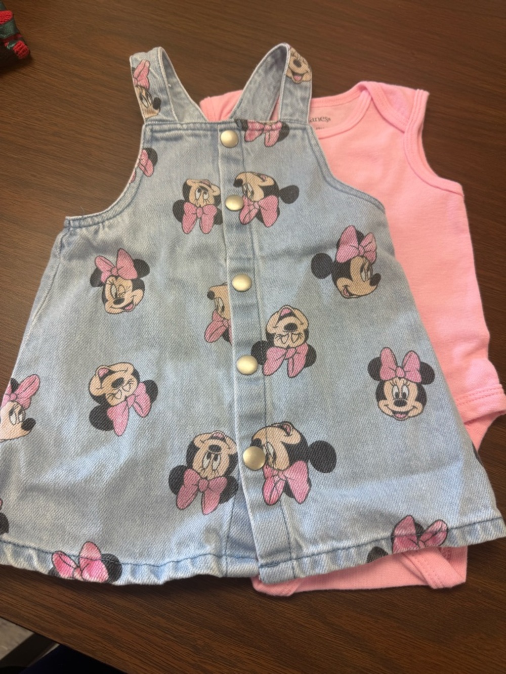 Disney Light Blue Denim Jumper with Pink Accents